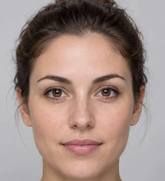 A portrait of a woman with a neutral expression, unaltered